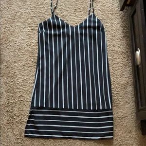 spaghetti strap striped dress